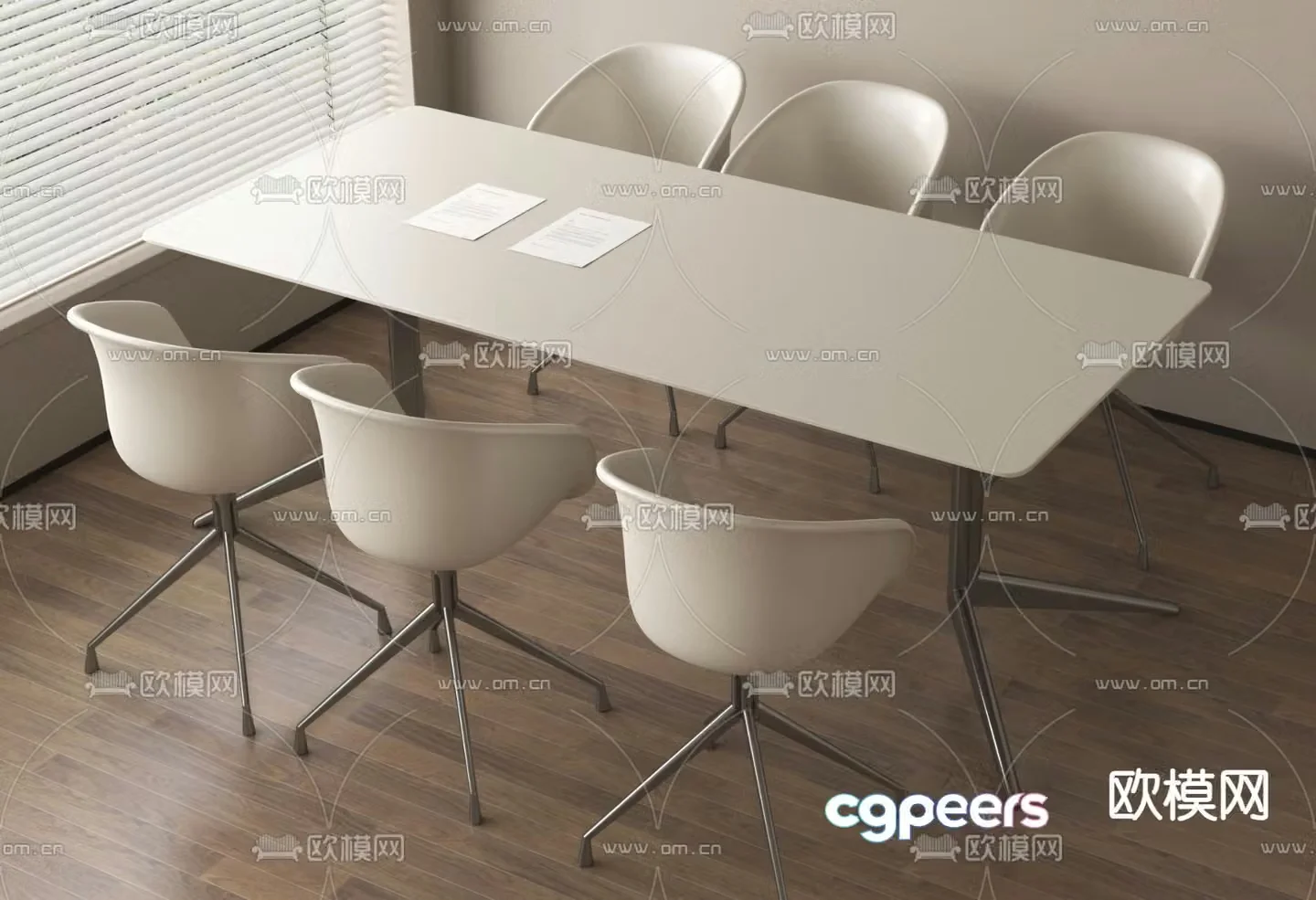 Modern conference table and chairs conference table 3d model