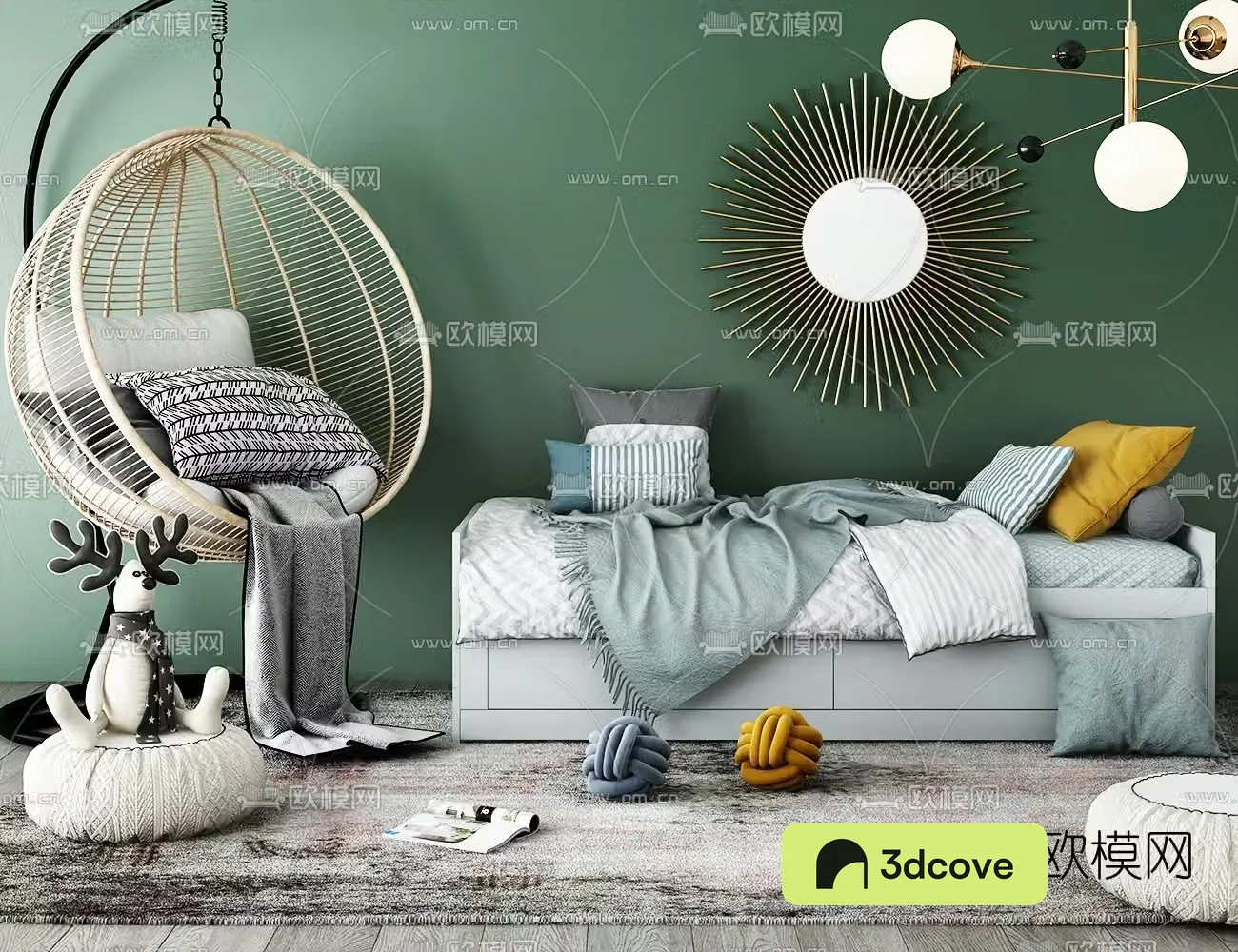 Modern children’s bed hanging chair