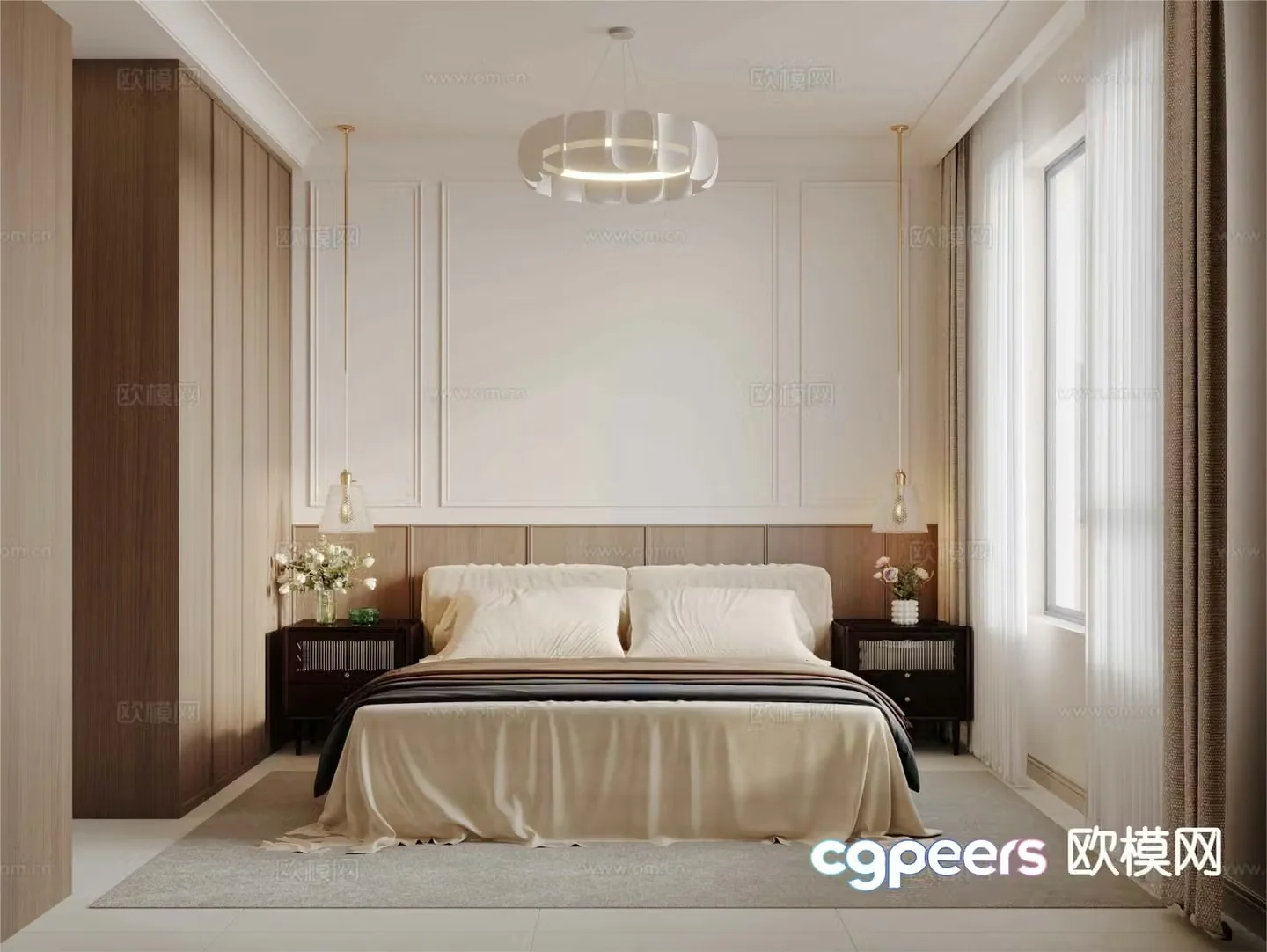 Medieval style bedroom master bedroom 3d model