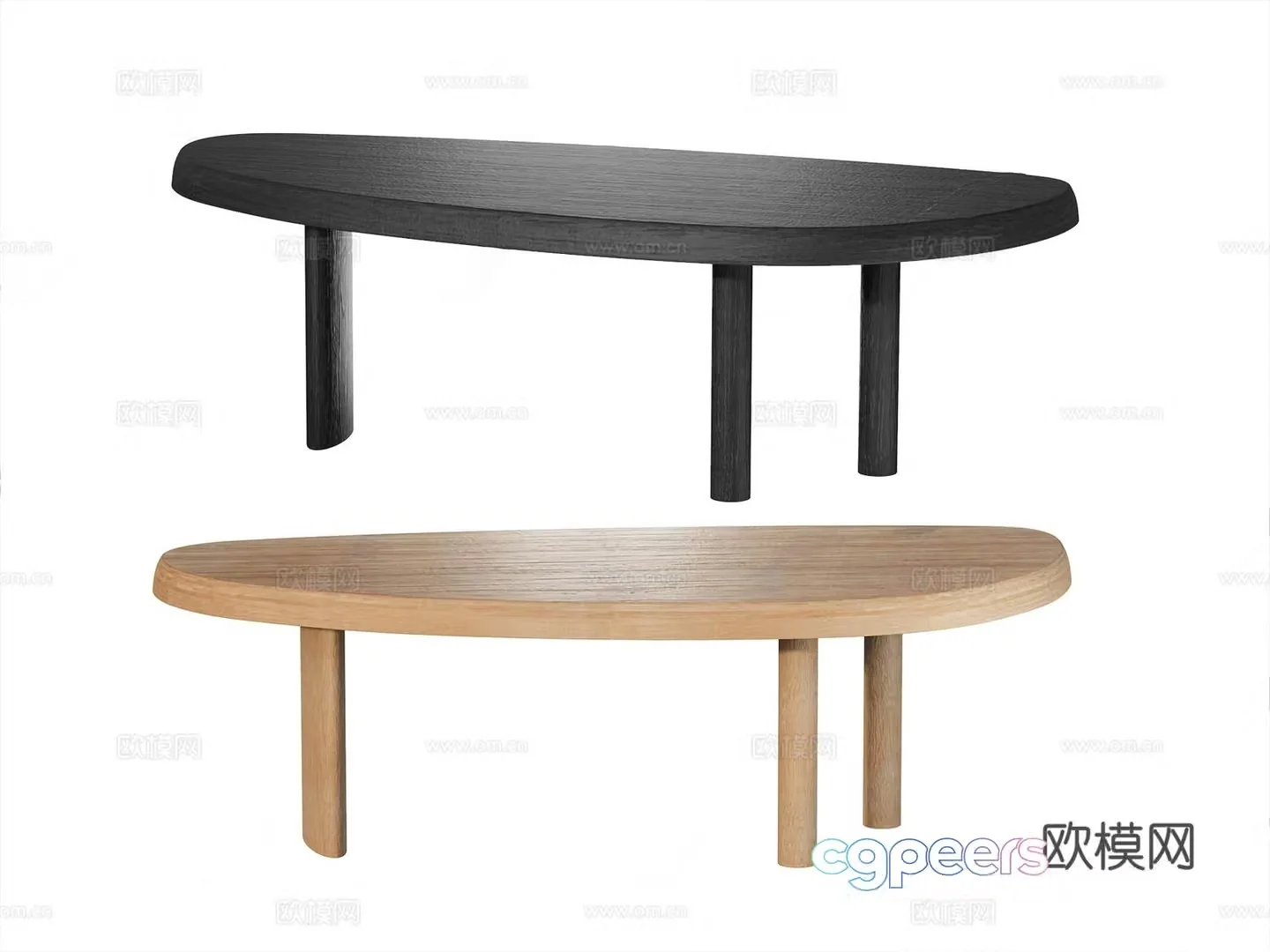 Cassina modern desk oval desk oval dining table coffee table 3d model