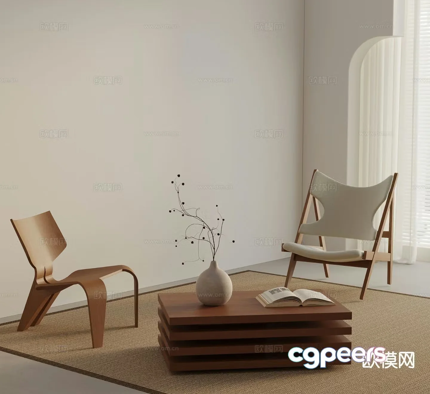 Medieval style leisure chair 3d model