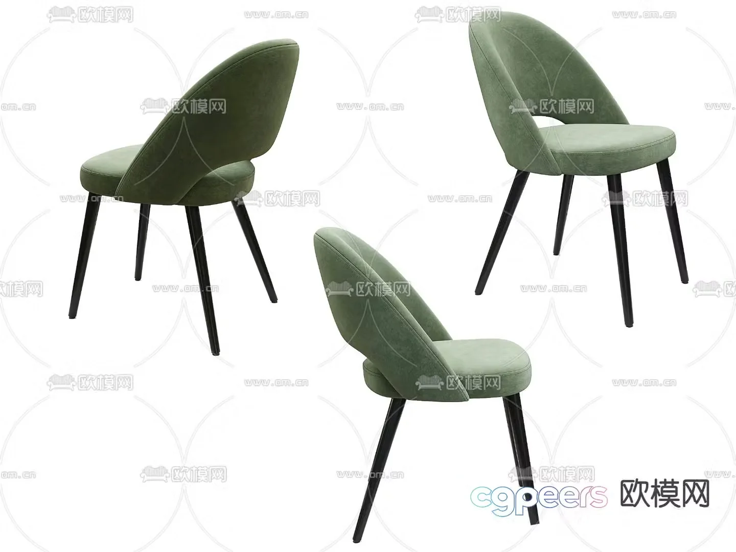 Simple chair dining chair 3d model