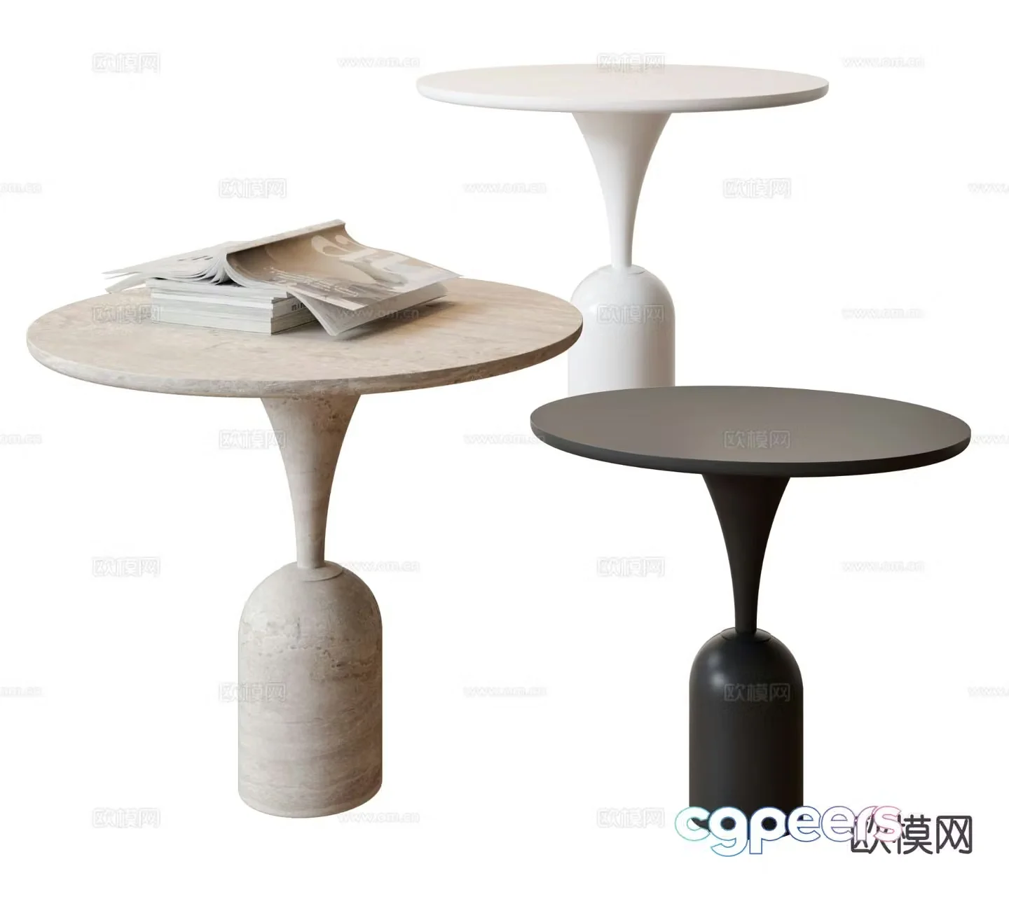 Modern round table side table table table 3d model