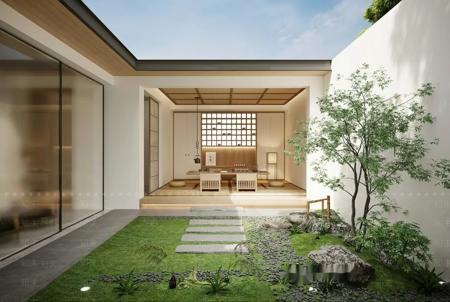 A Modern Japanese-Style House 3D Model – 11896 – VRAY Render