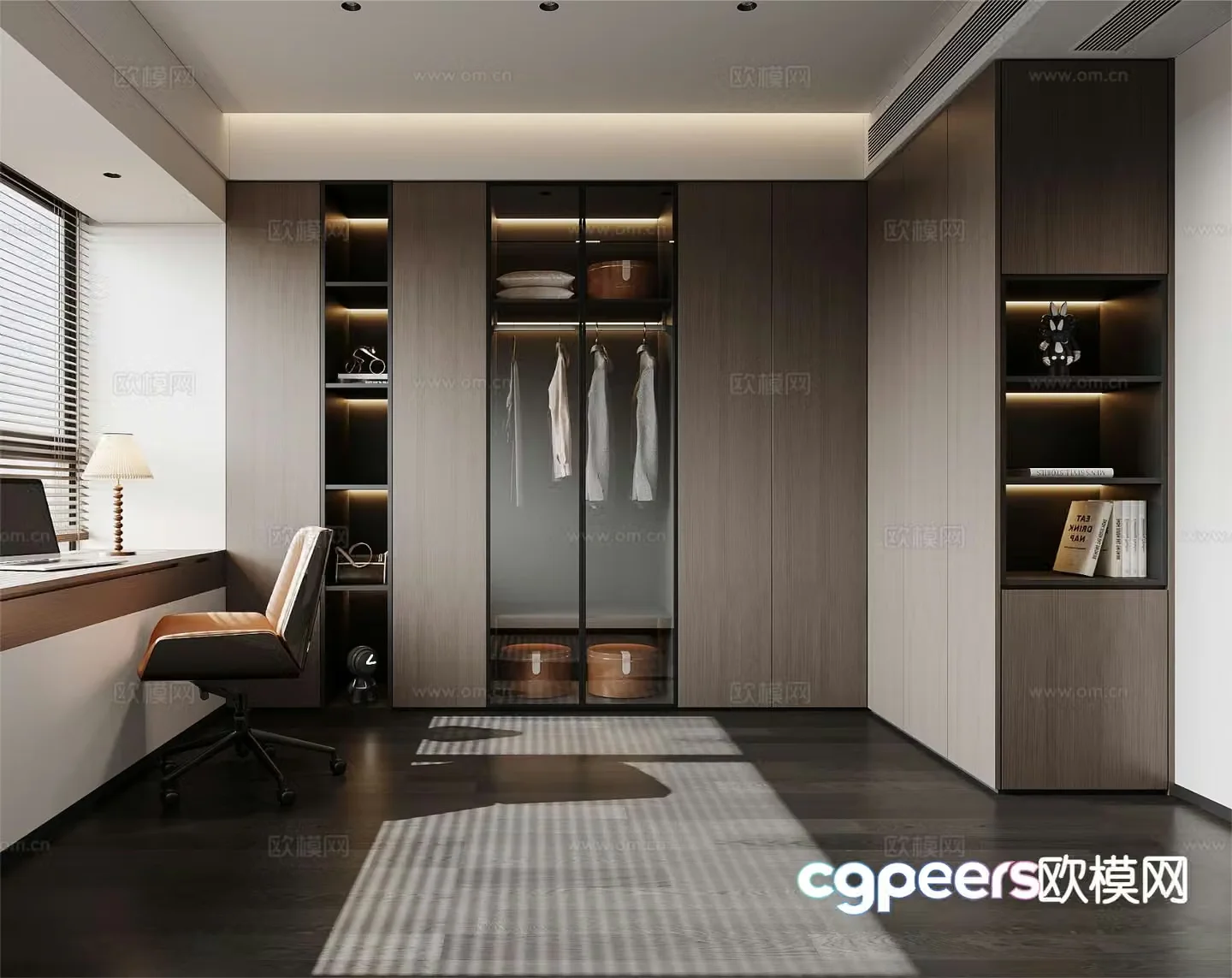 Modern study room 3d model