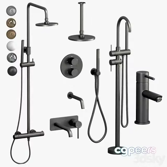 3ds Max Free – Faucets and shower sets Lusso set 2