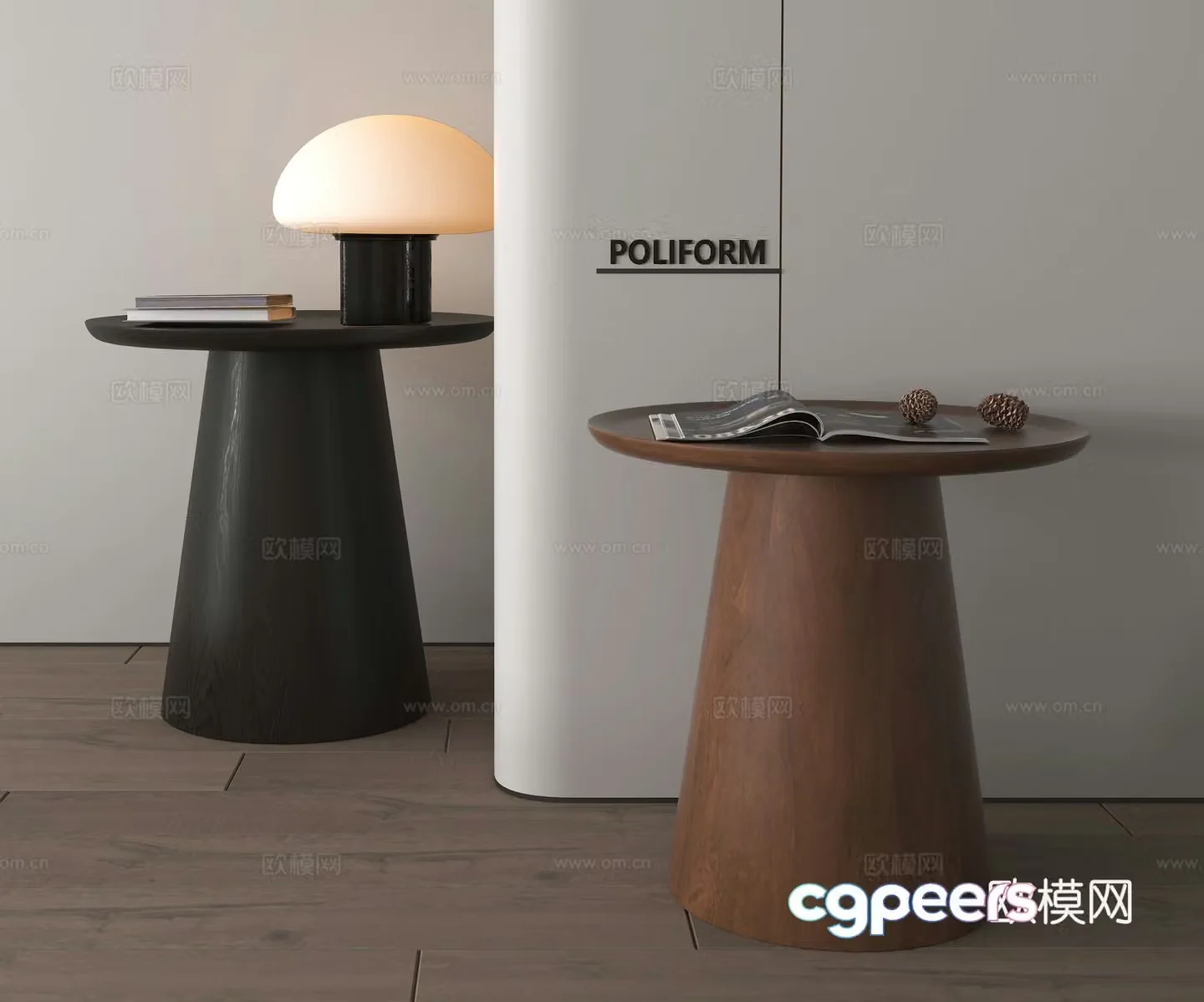 Sides corners tables rounds 3D model