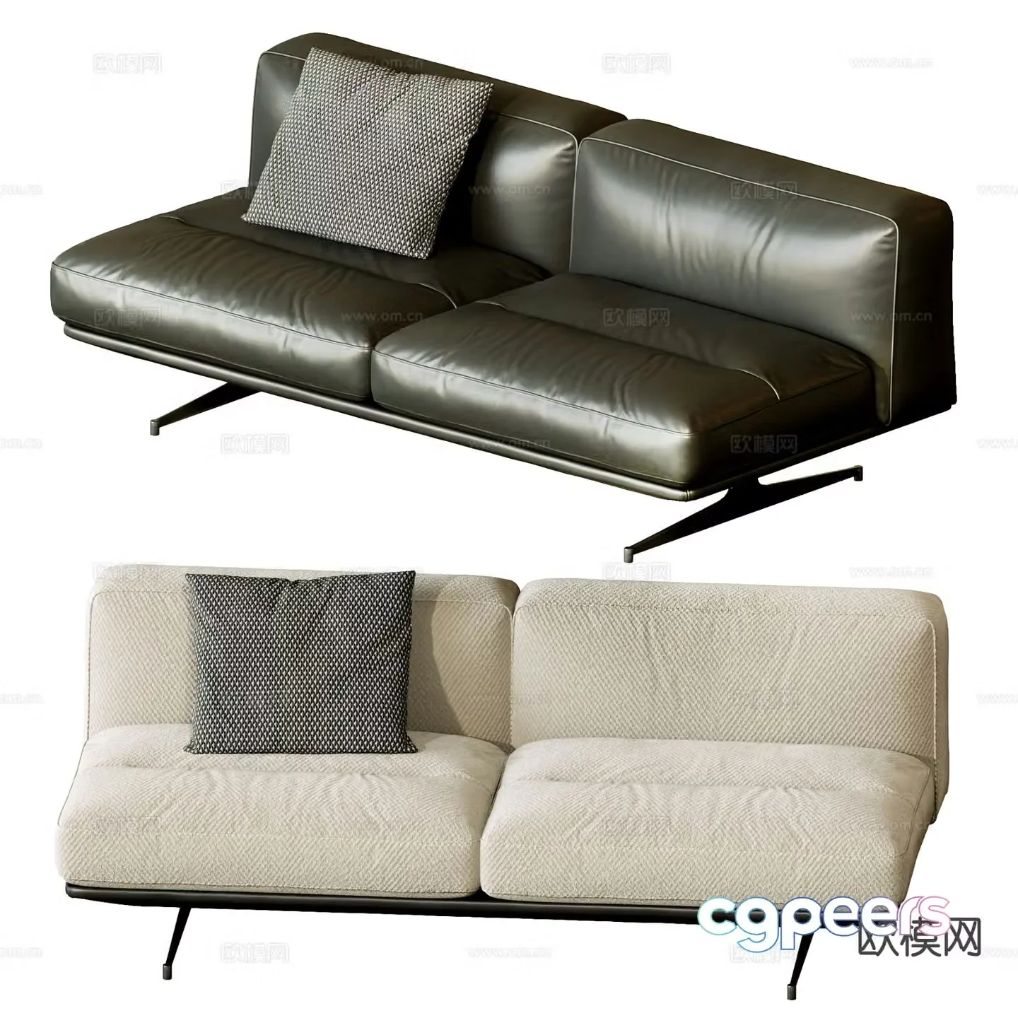 Modern love sofa leather sofa 3d model