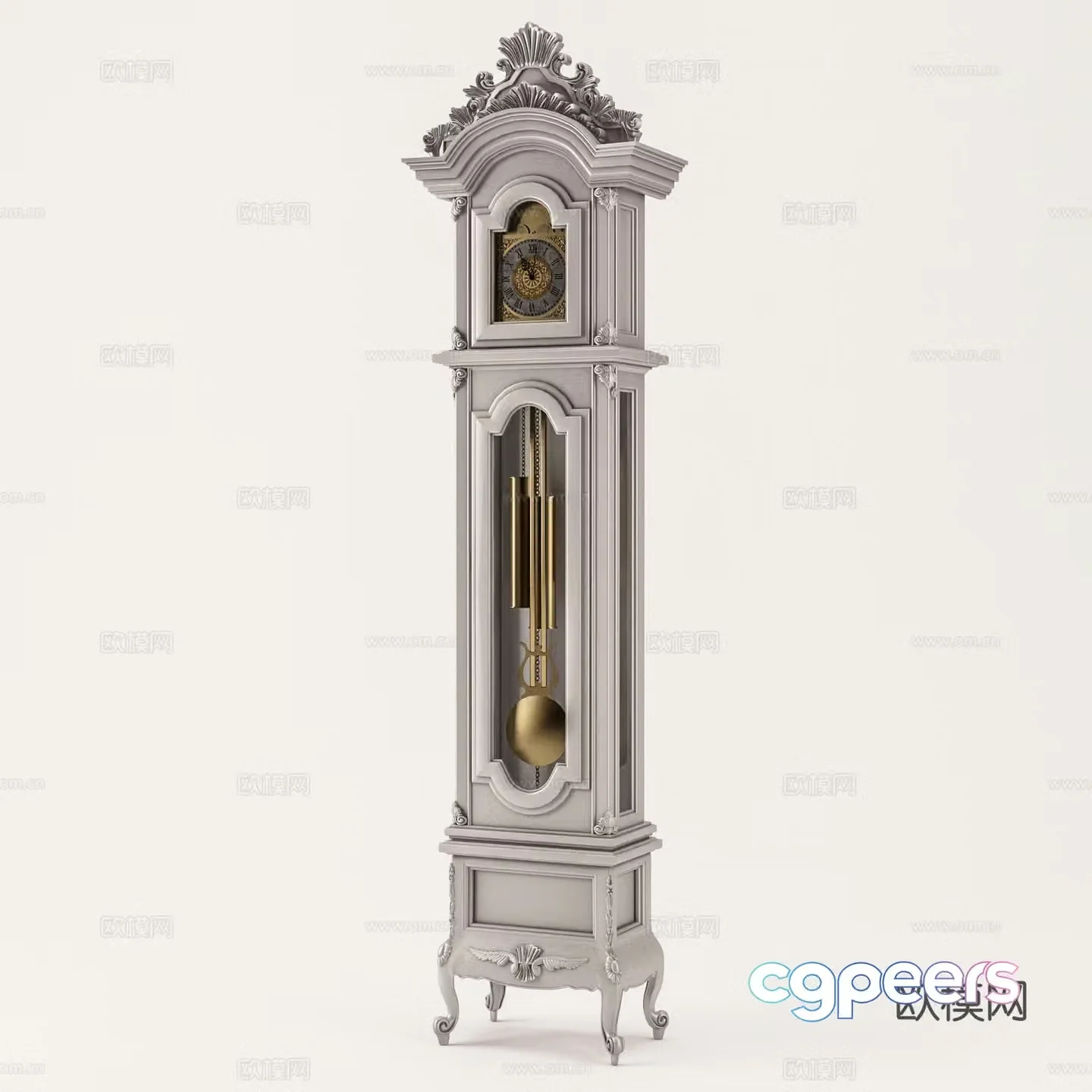European clock classical floor clock 3d model