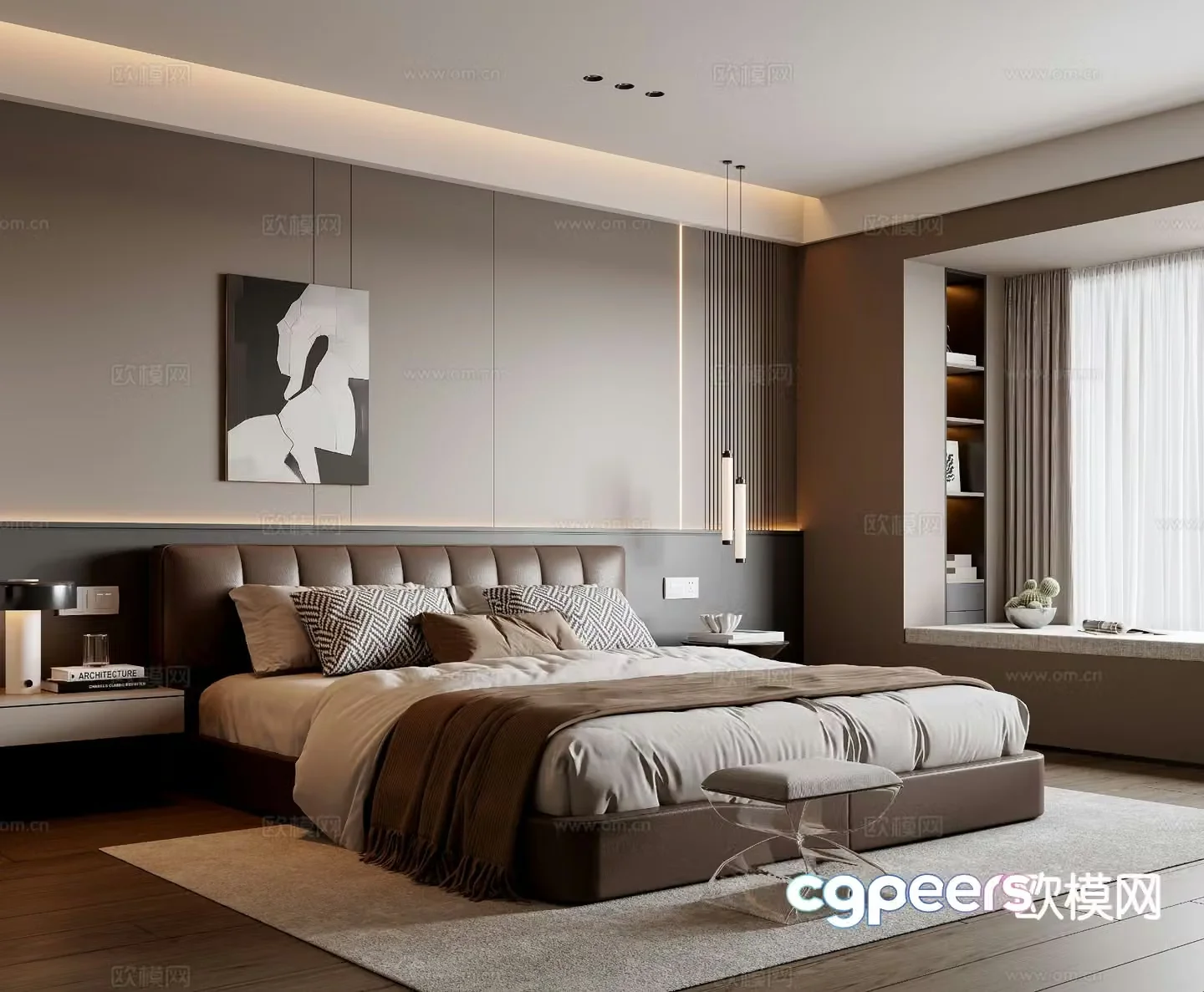 Italian style bedroom master bedroom 3d model