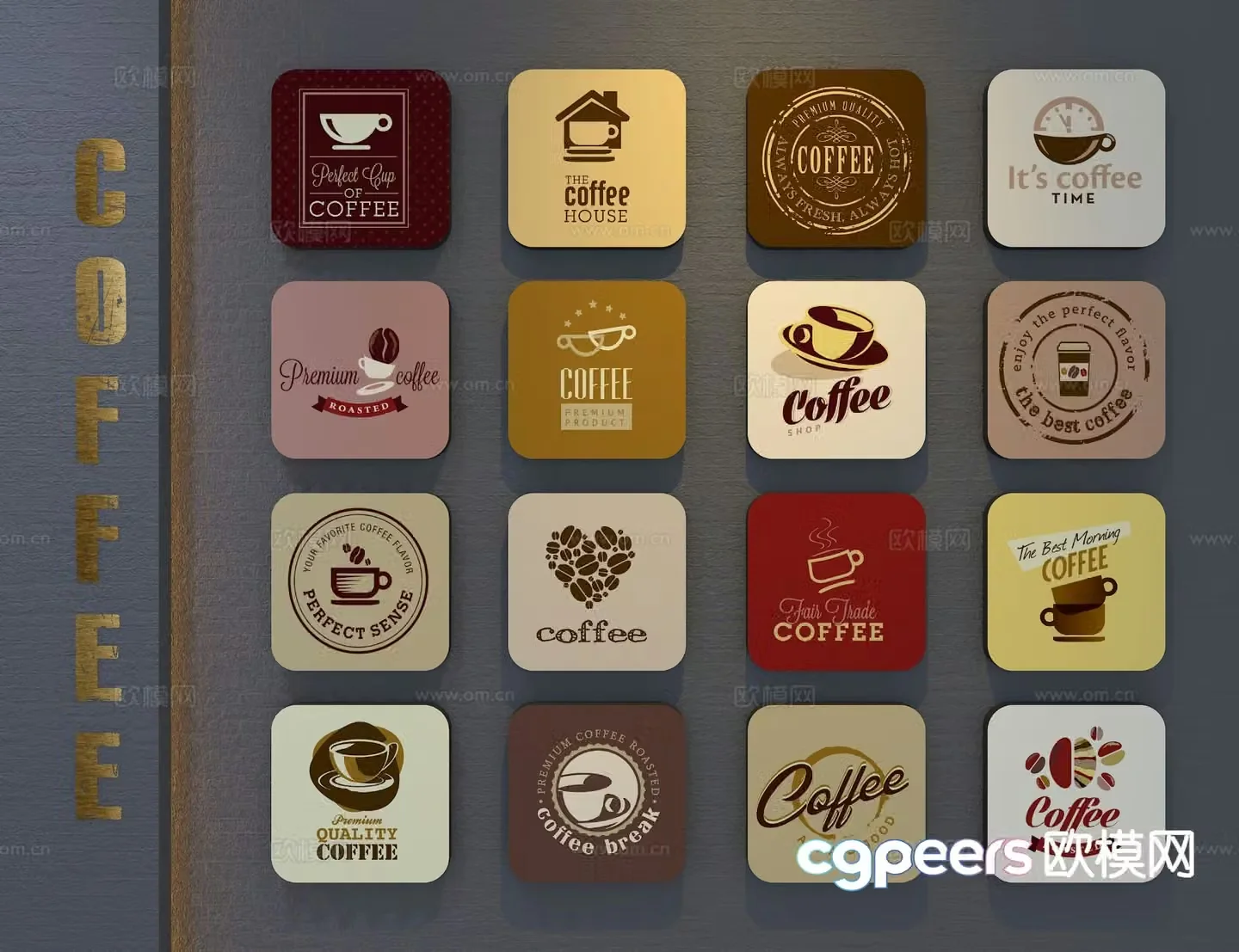 Coffee culture wall signage house number 3D model