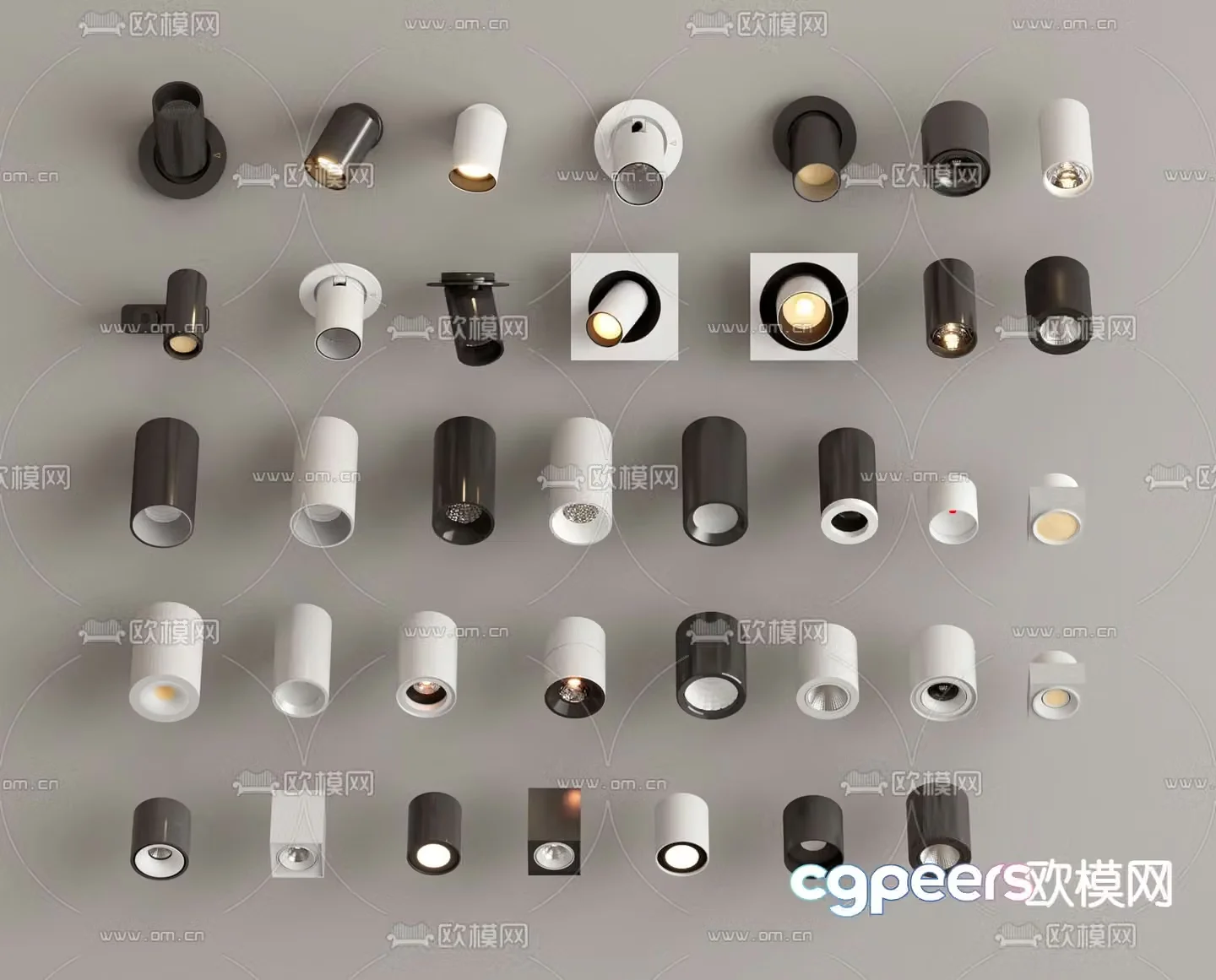 Surface mounted downlight spotlight 3d model