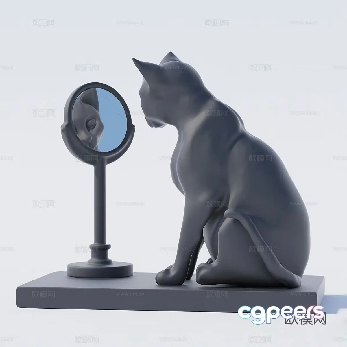 Cat and mirror 3d model