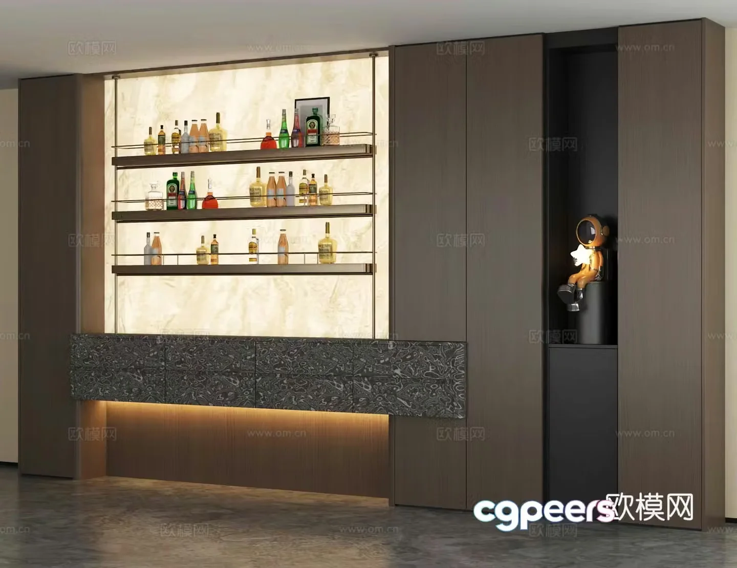 Italian wine cabinet 3D model