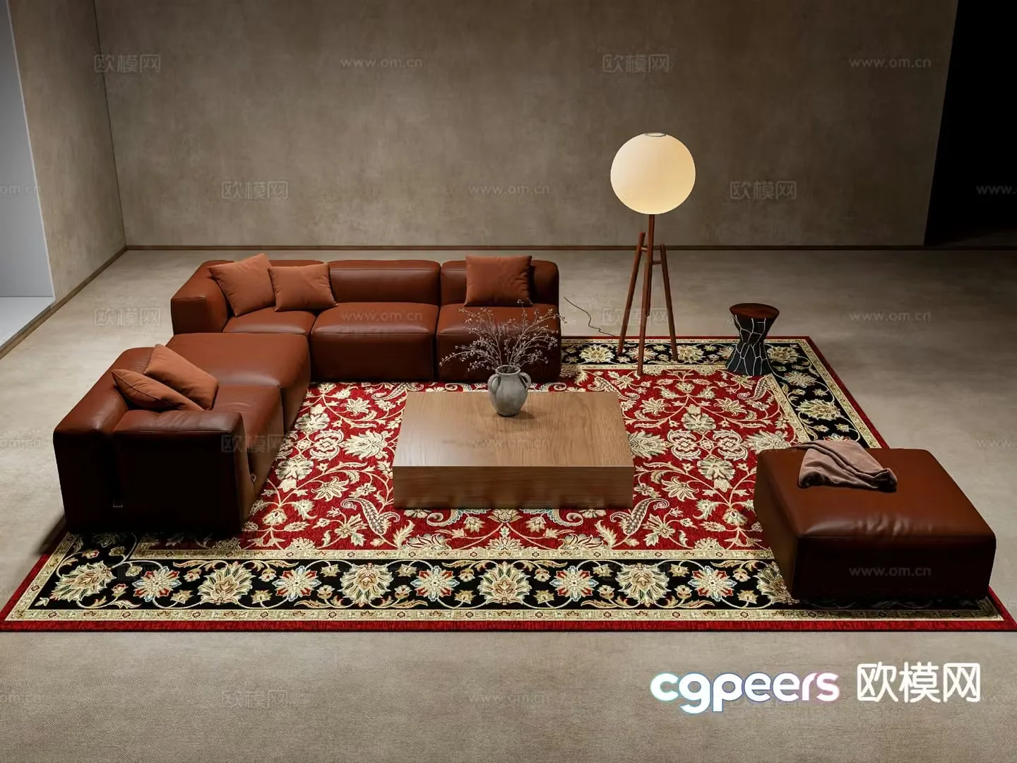 Italian sectional sofa 3d model