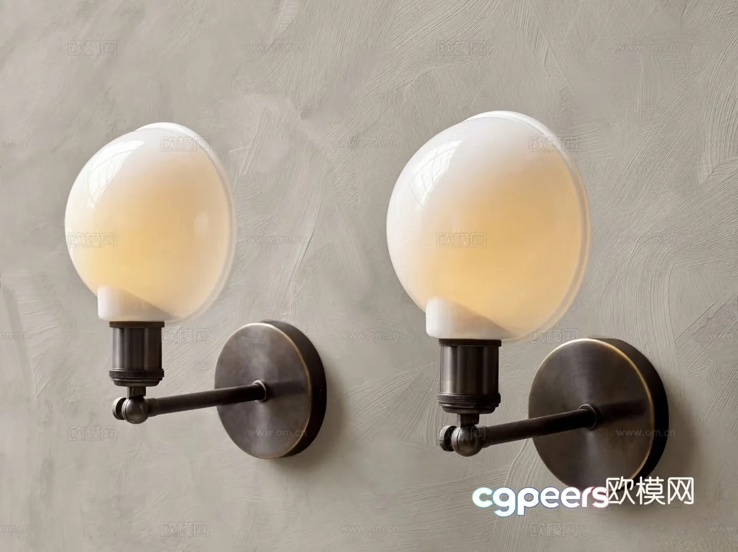 MENU Wasabi Wall Light Retro Wall Light Brass Glass Wall Light 3D Model