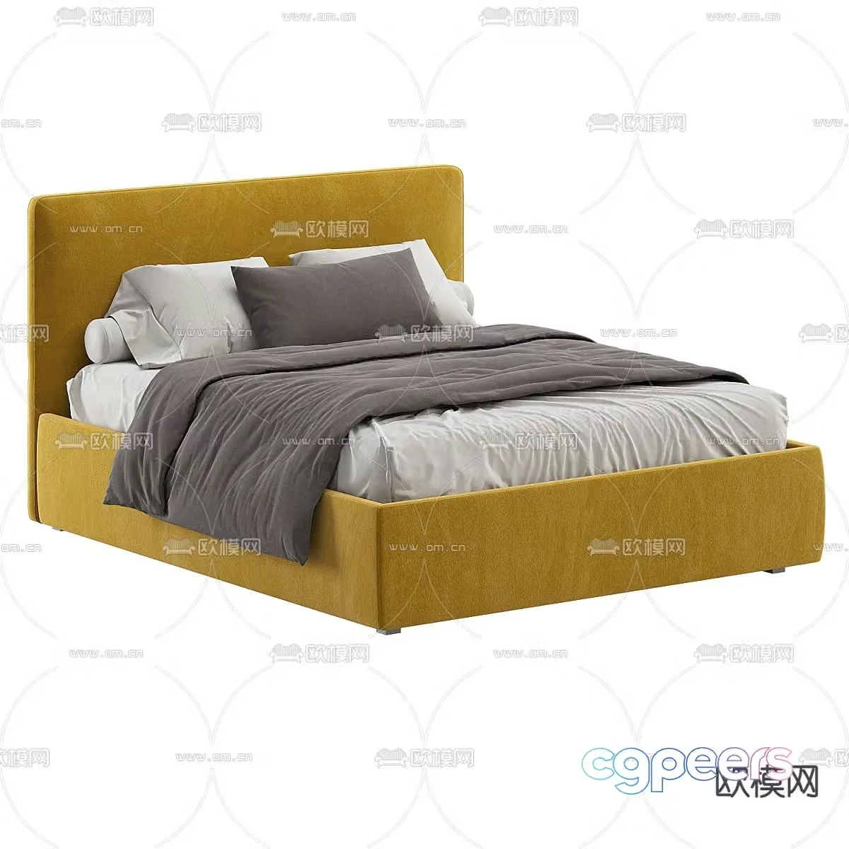 Modern double bed 3d model