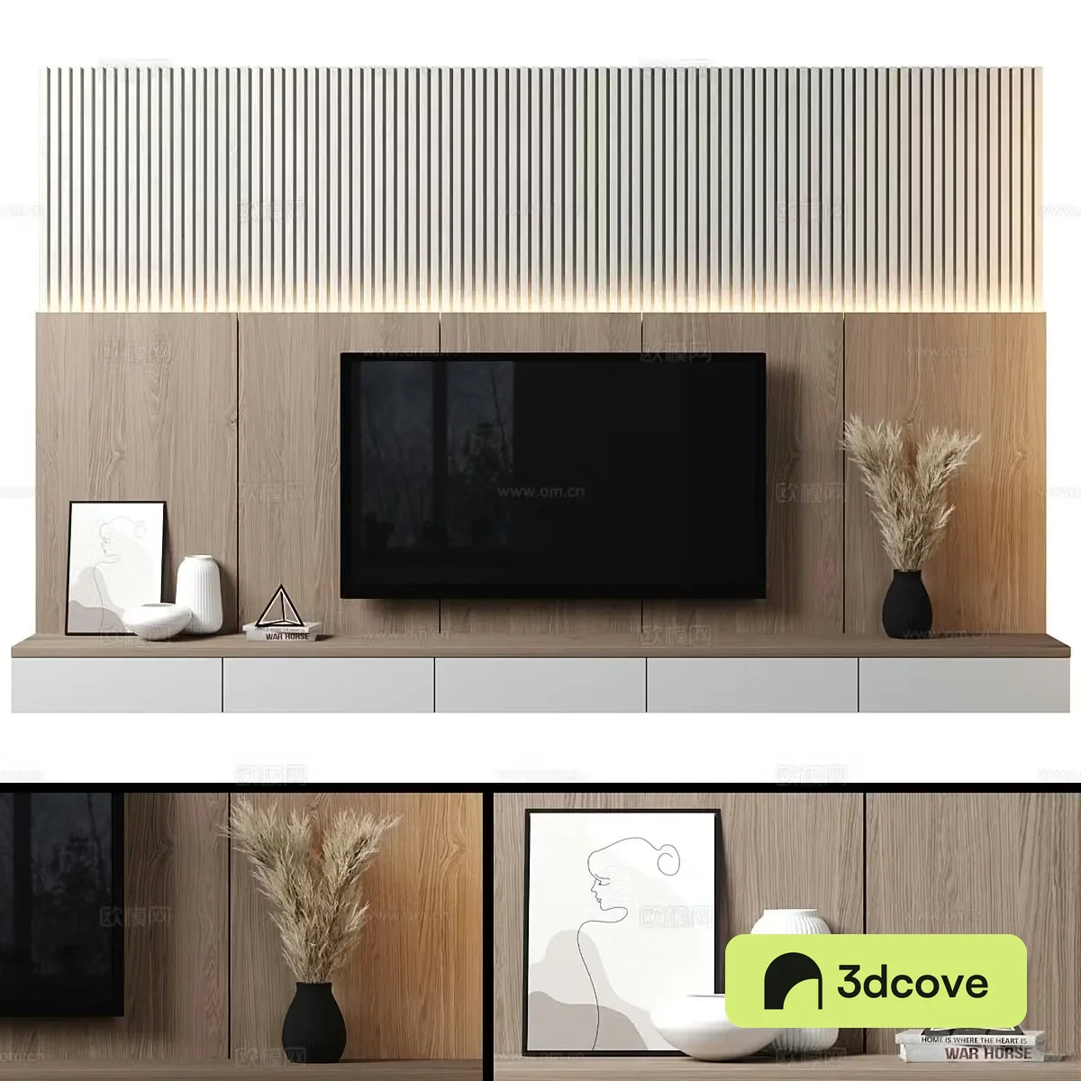 Modern Italian minimalist TV background wall