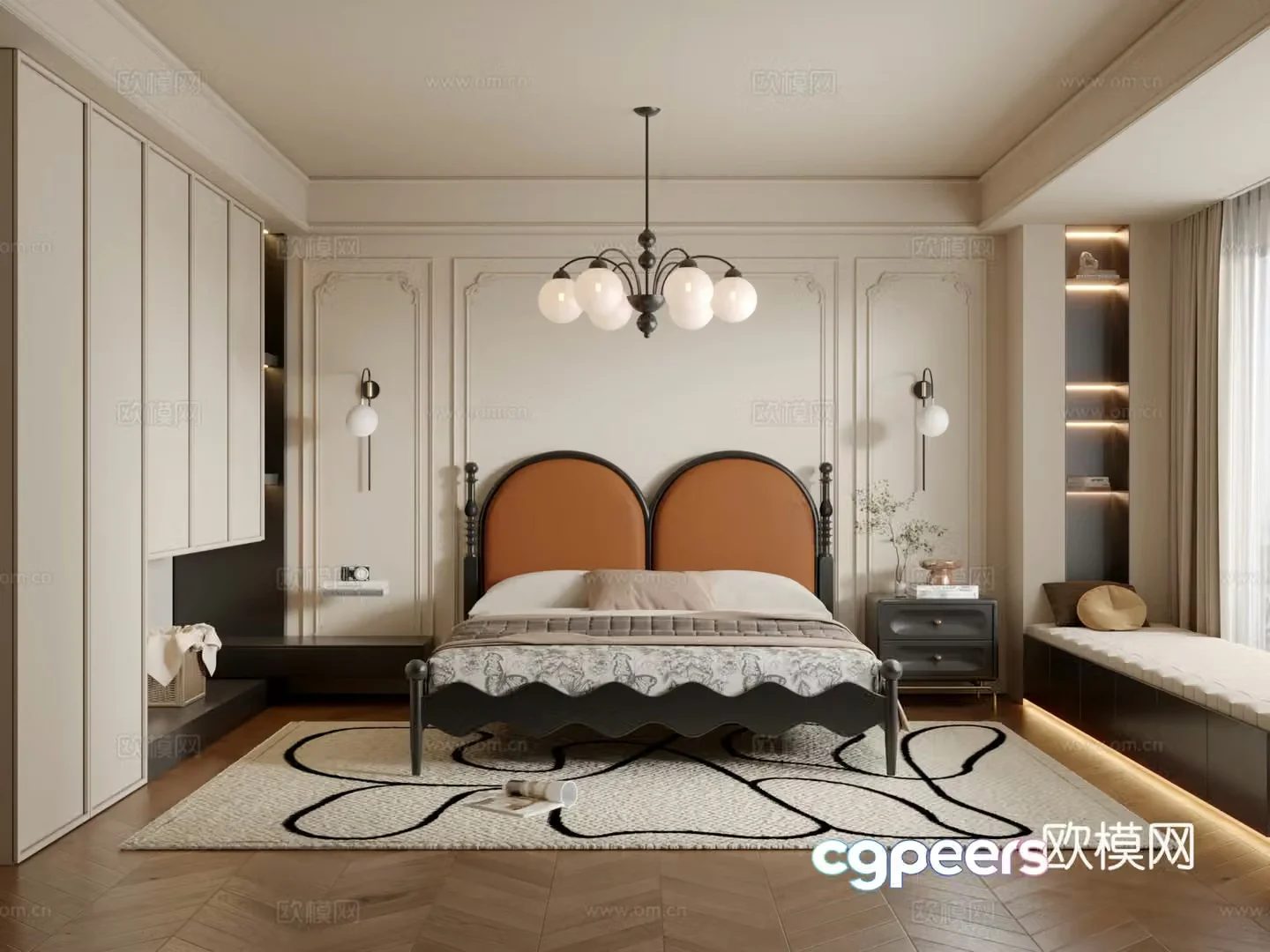 French bedroom master bedroom 3d model