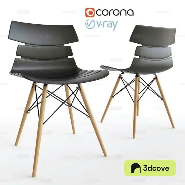 Modern dining chair single chair 3d model