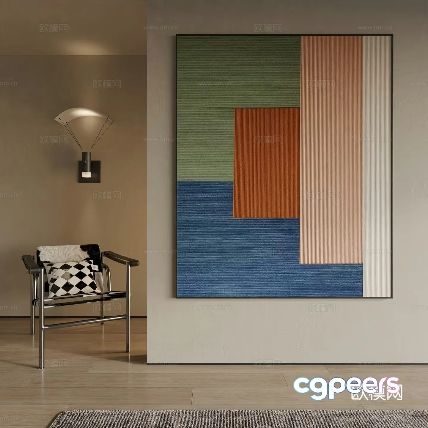 Modern decorative painting 3d model