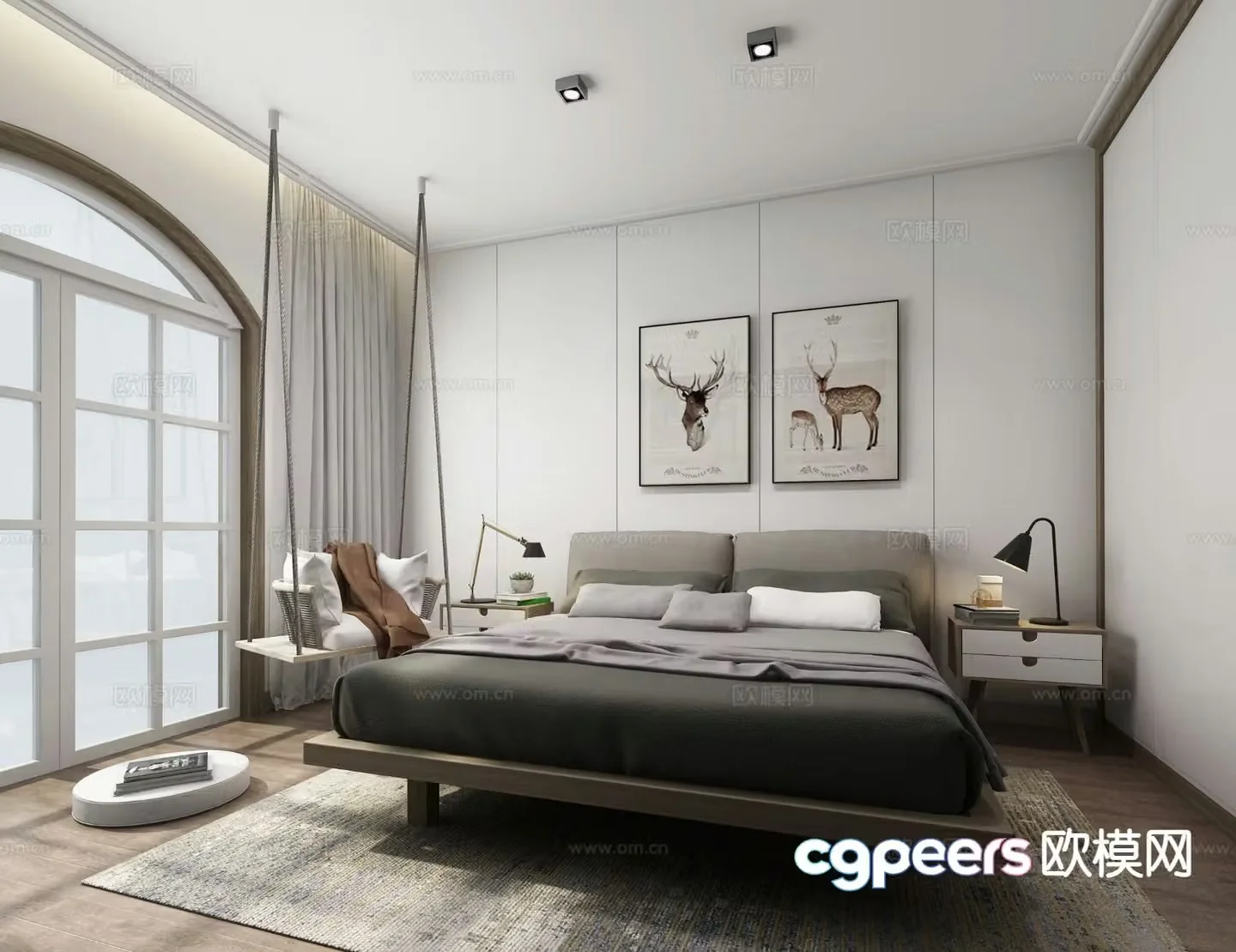 Modern bedroom master bedroom 3d model