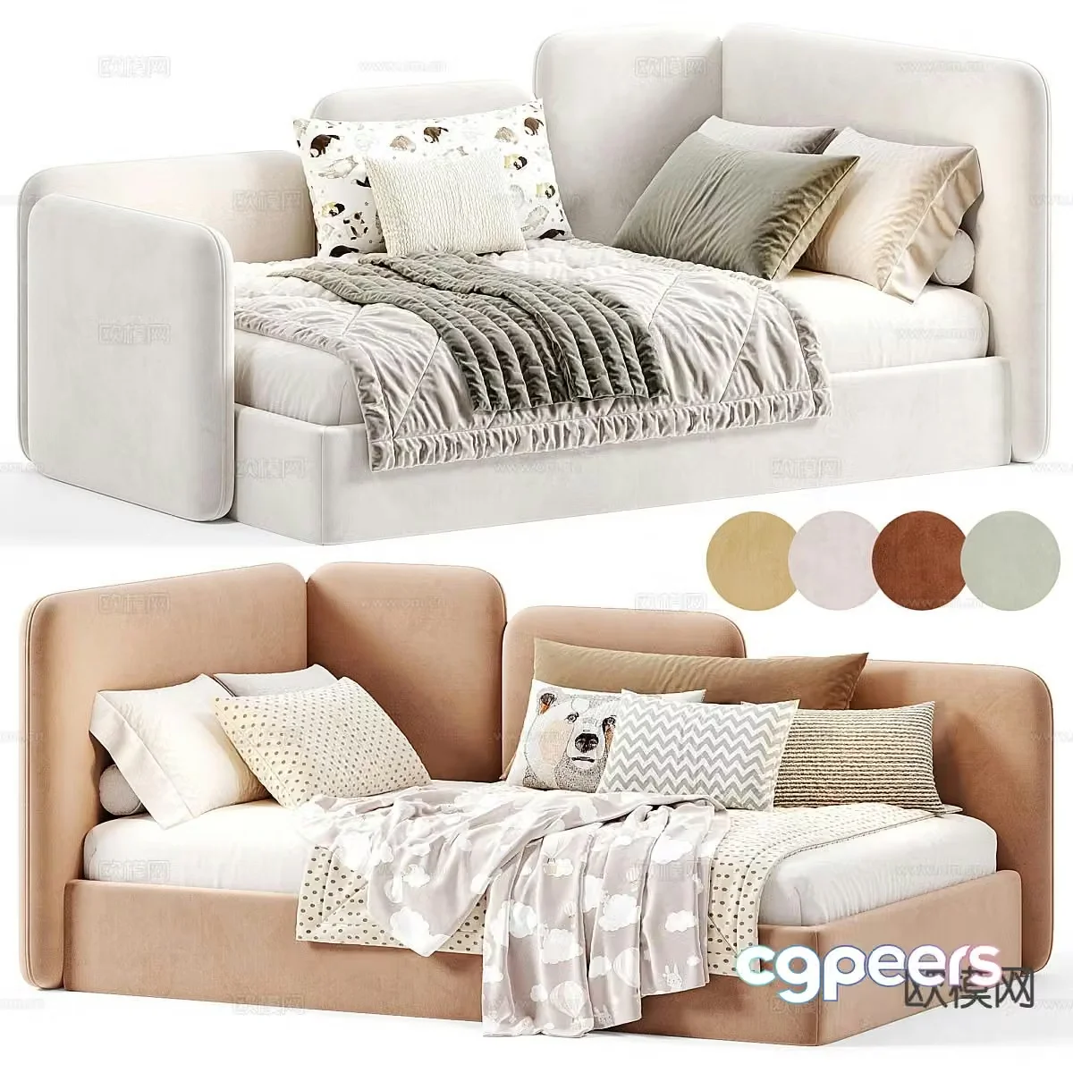 Modern sofa bed crib 3d model