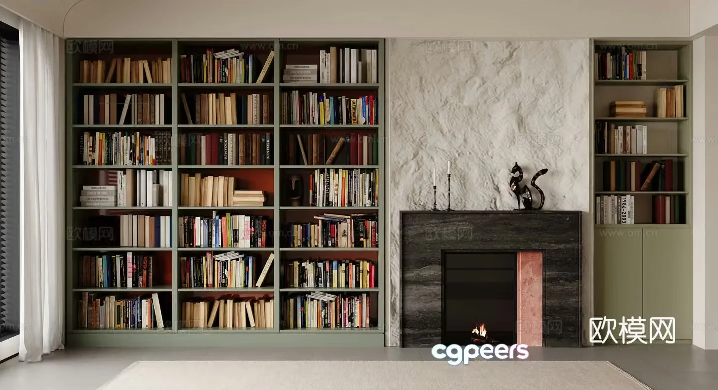 Modern bookcase 3d model