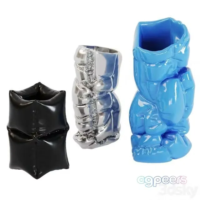 3ds Max Free – Puffer Vases – ABS Plastic by Gast Studio