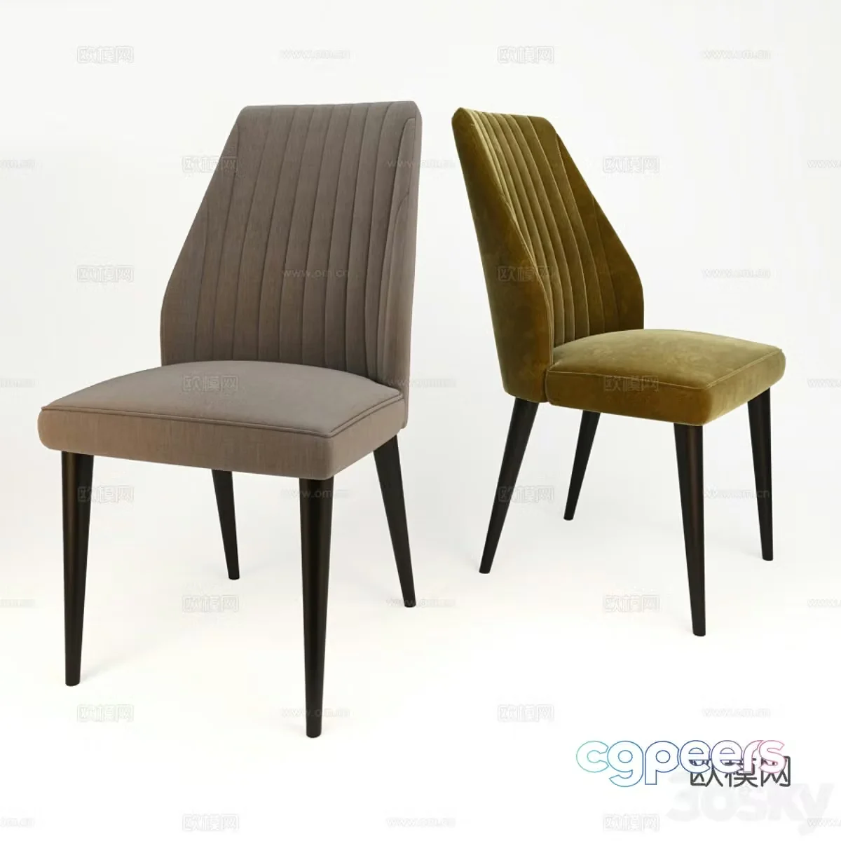 Modern leisure chair dining chair single chair 3d model