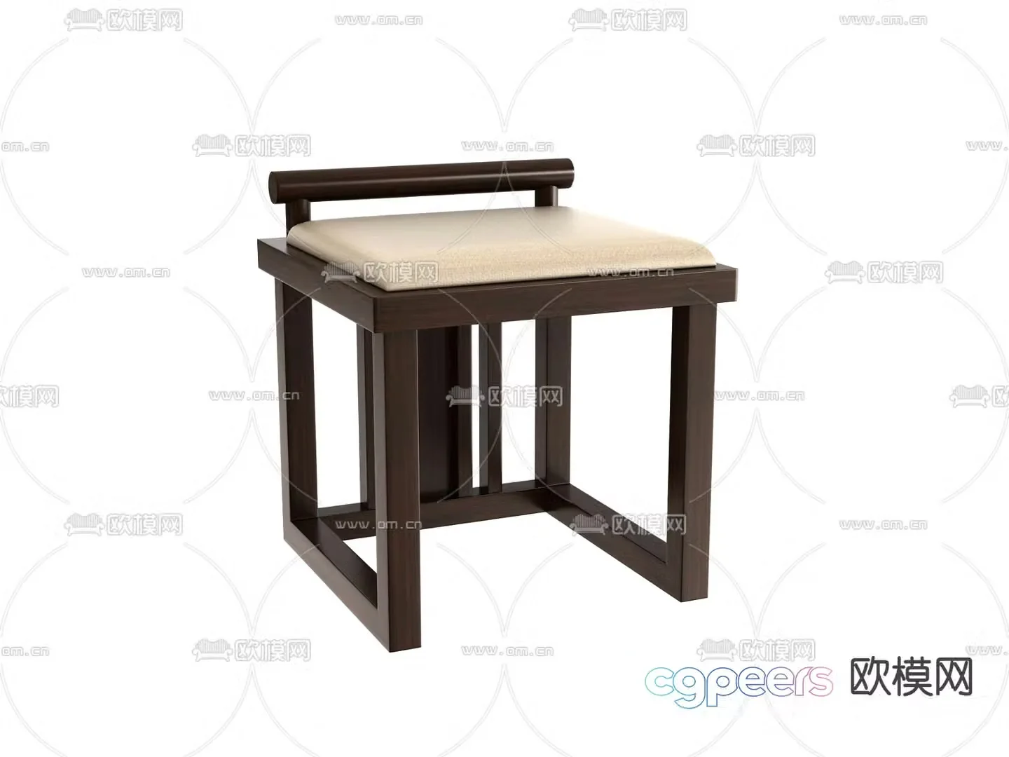 New Chinese style stool makeup stool 3d model
