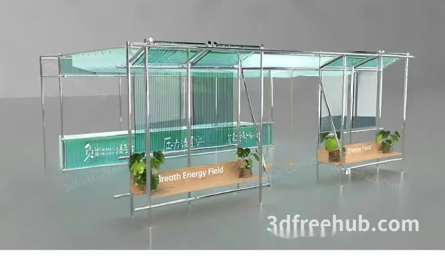 Modern Green Building 3D Model – 20180 – VRAY Render