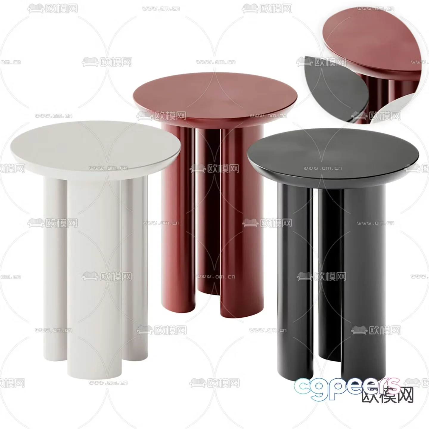 Modern side table corner table 3d model