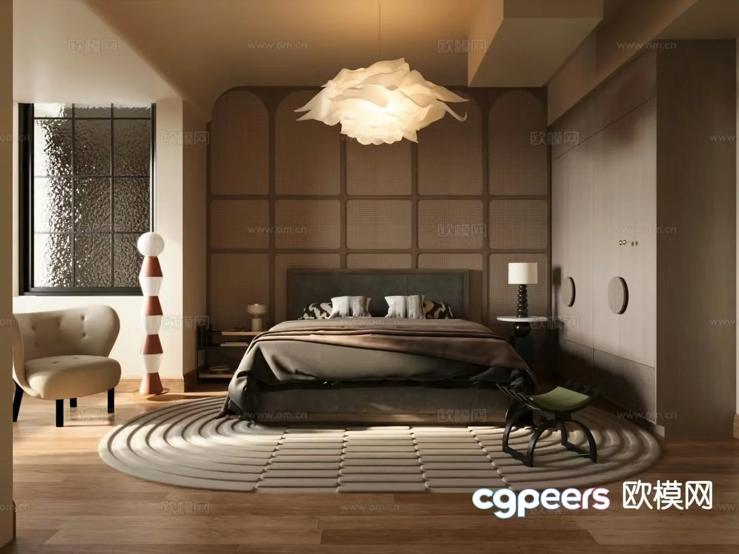 Medieval style bedroom master bedroom 3d model
