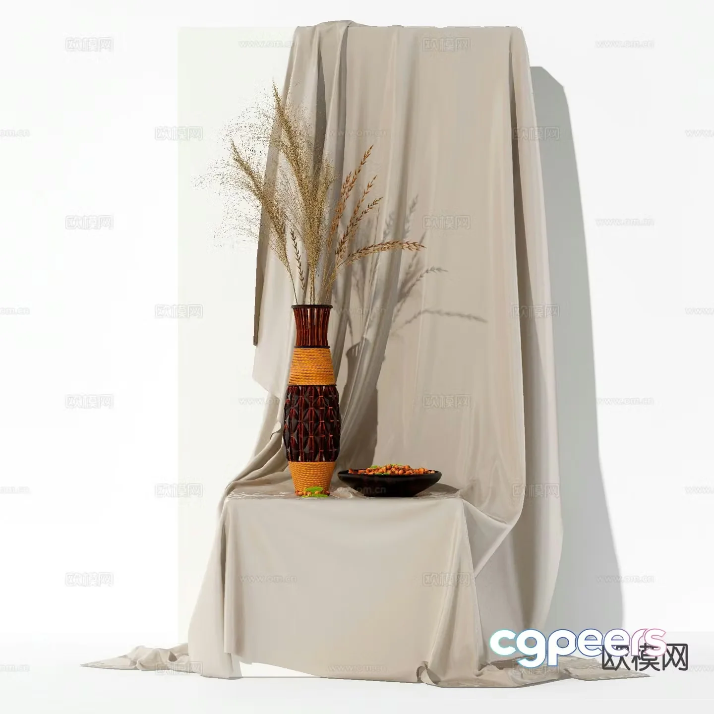 Modern ceramics vase still life sketching ornaments 3d model