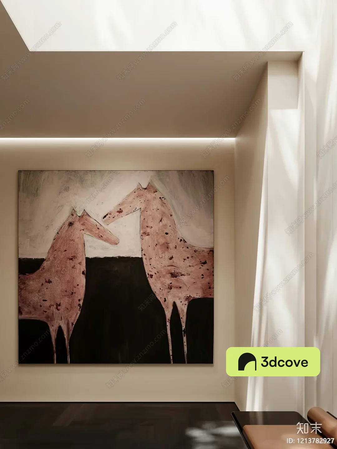 A Painting Of Two Giraffes