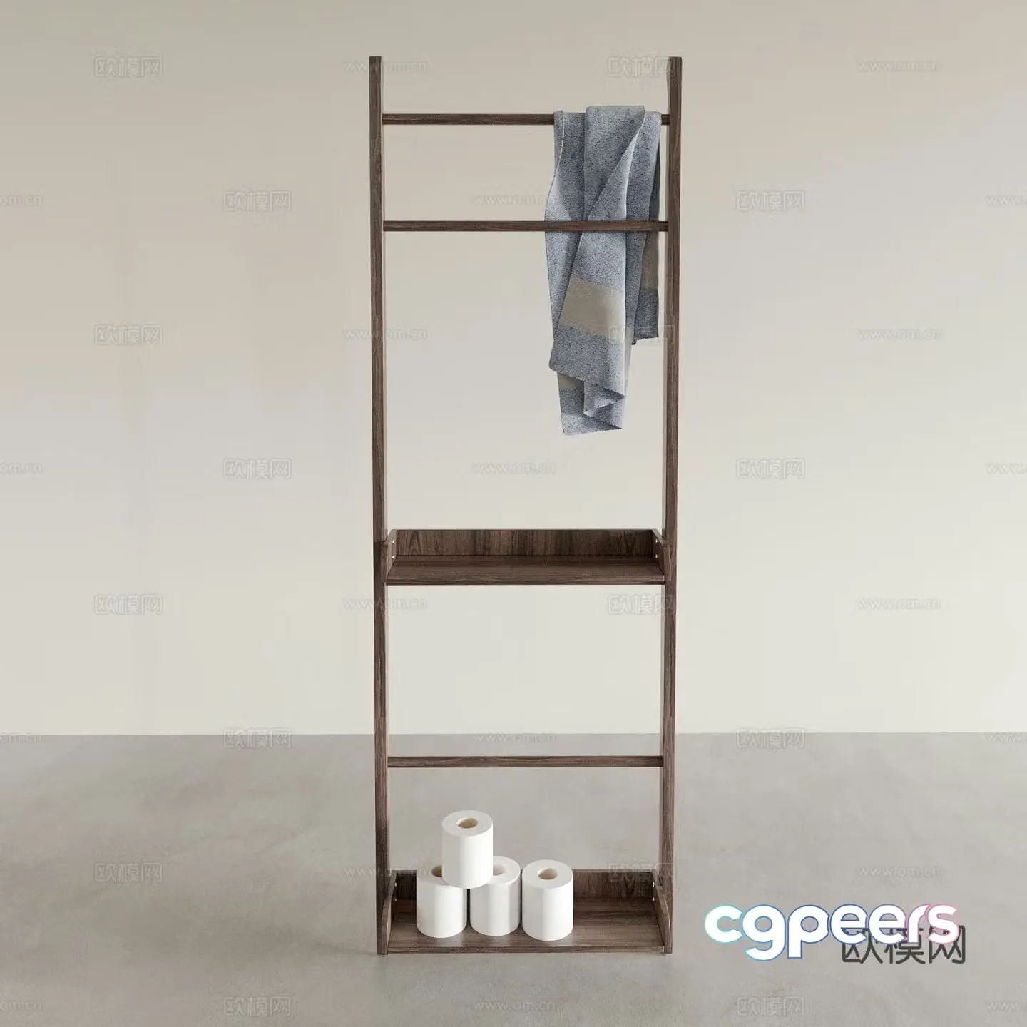 Wabi-sabi coat rack floor-standing coat rack 3D model