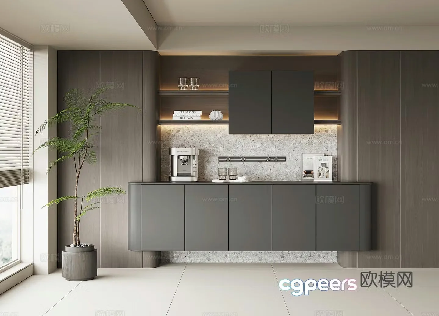 Modern wine cabinet sideboard 3D model