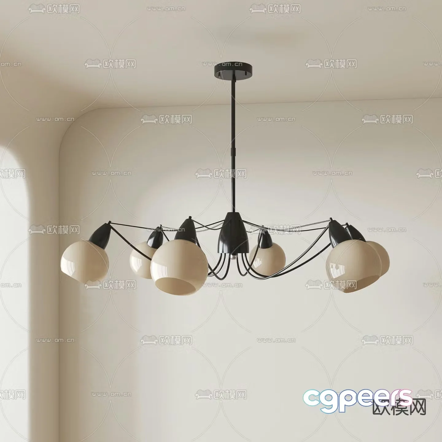 Medieval style chandelier 3d model