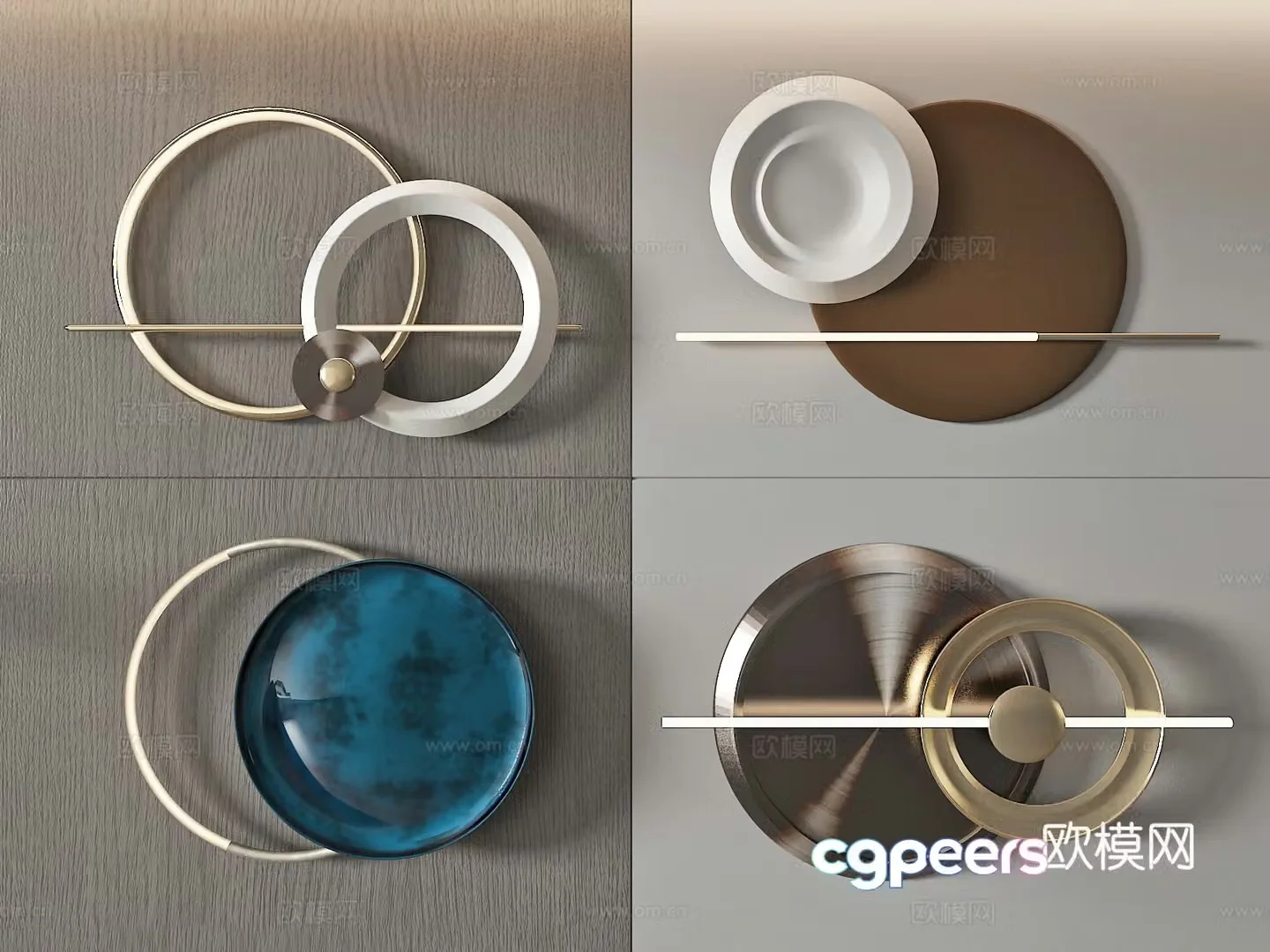Modern light luxury wall decoration pendant three-dimensional painting art installation 3d model