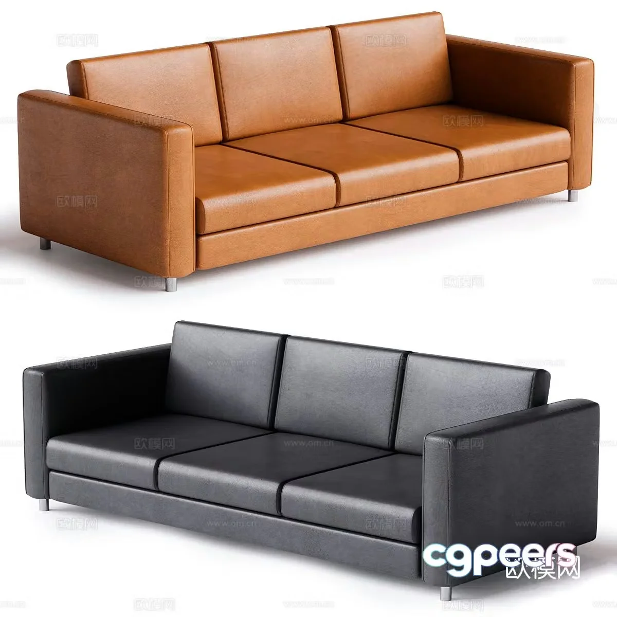 Italian style sofa three person sofa 3d model