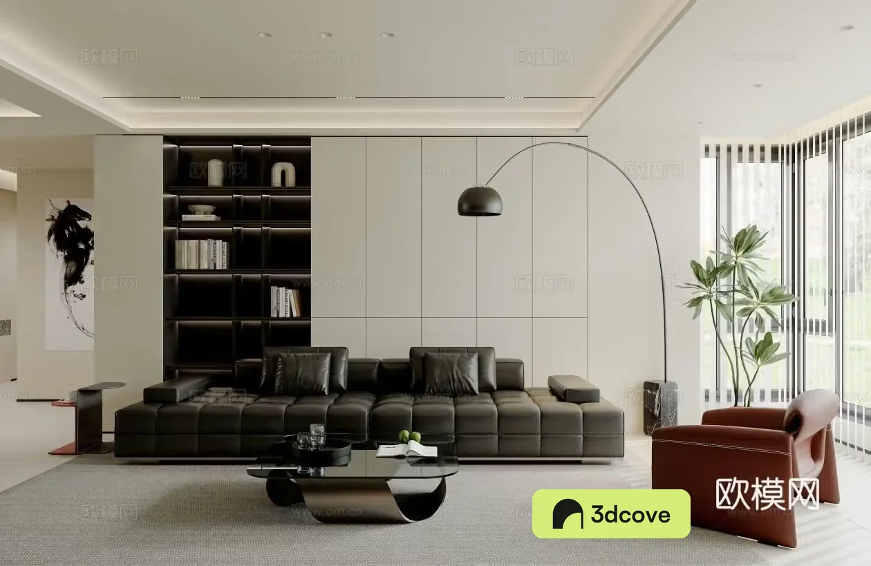 Modern living and dining room