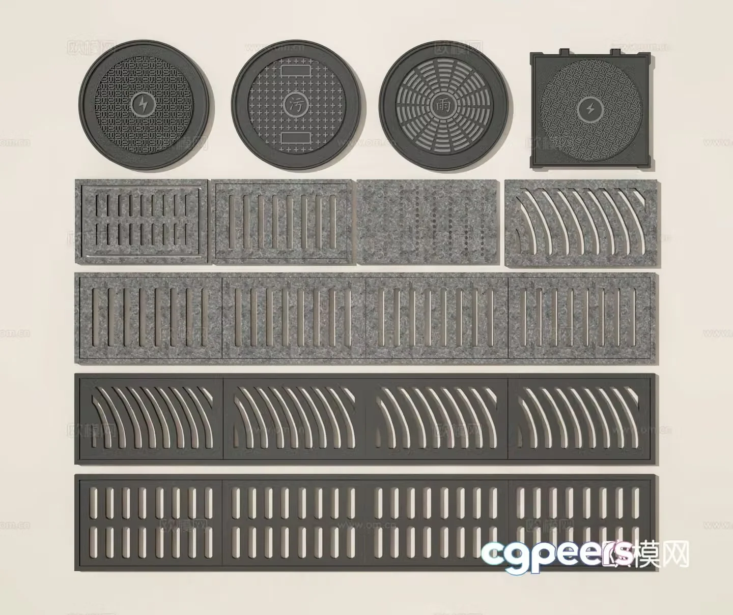 Manhole cover sewer drain outlet 3D model