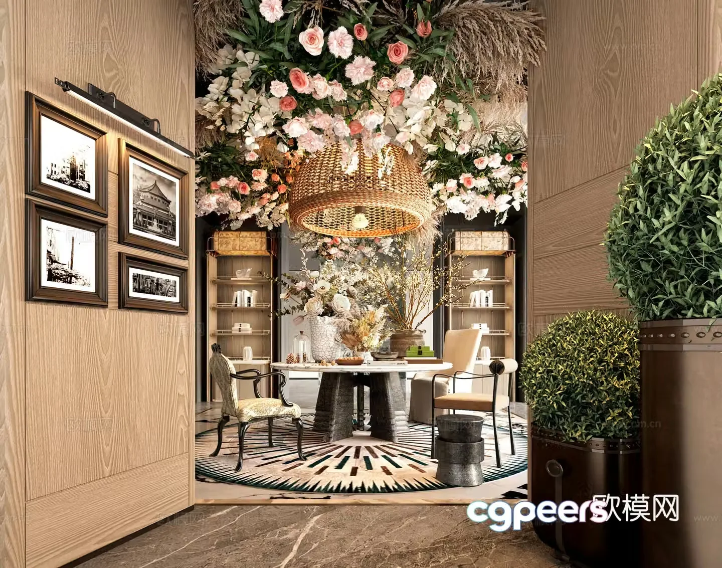 Modern hotel lobby 3d model
