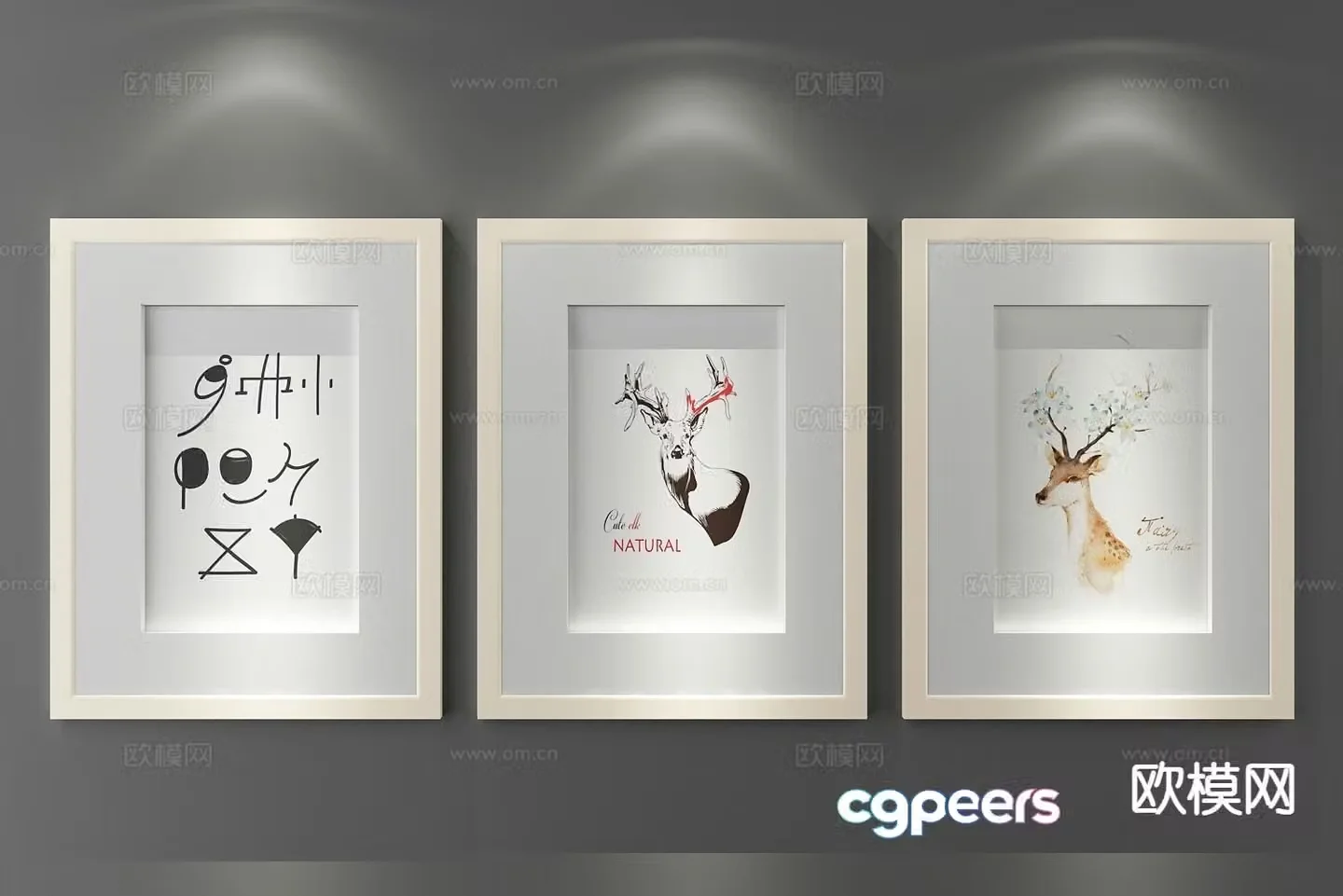 Decorative painting art painting hanging painting 3d model