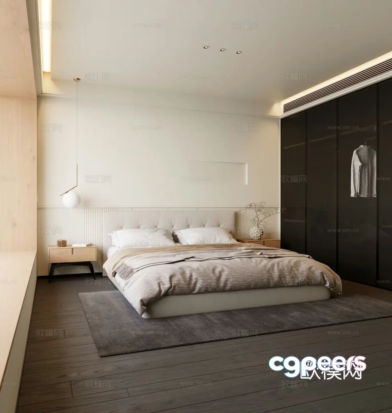Cream log home bedroom master light master bedroom senior gray bedroom master room 3d model