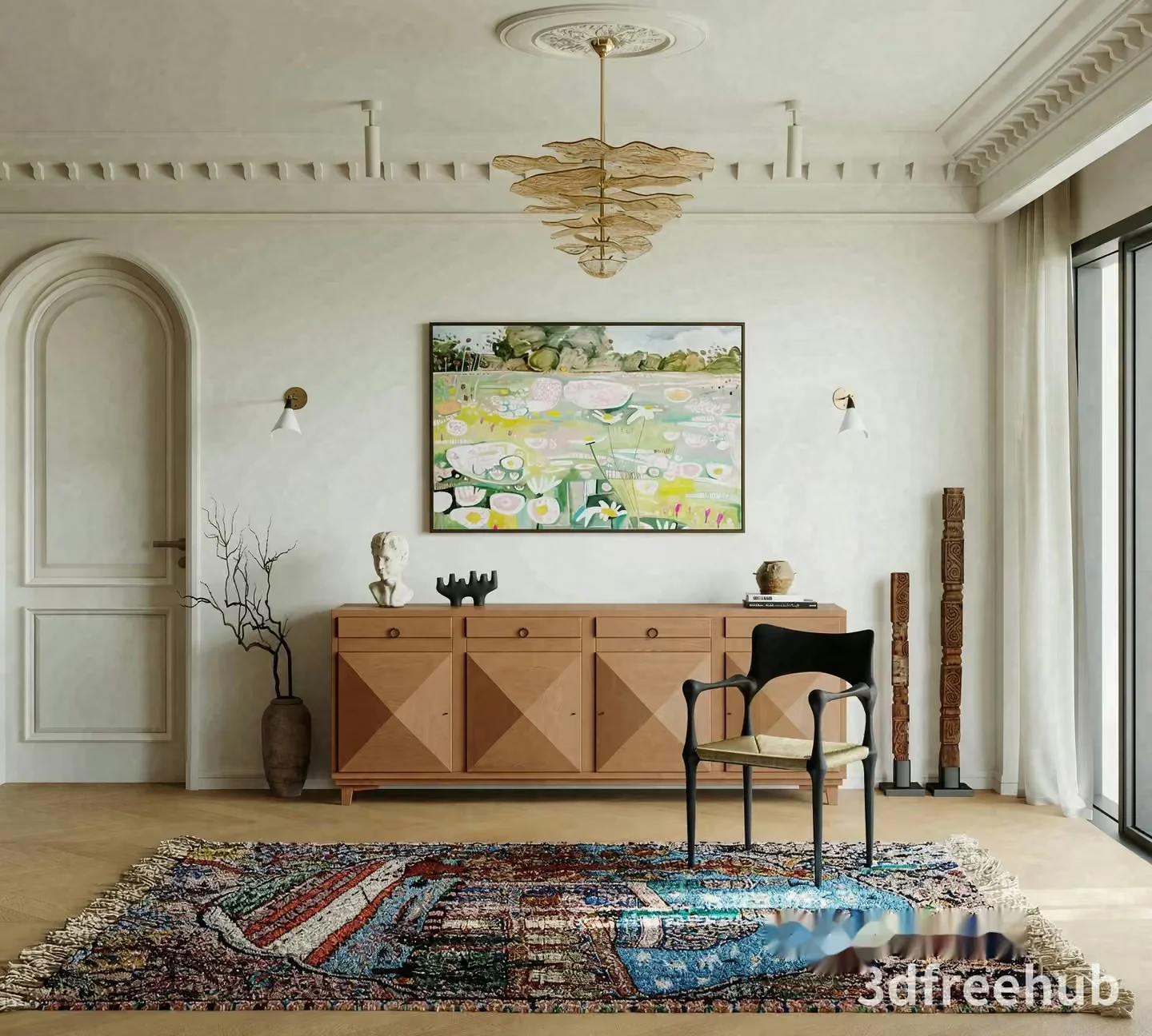 Modern Living Room 3D Model – 22010 – VRAY Render
