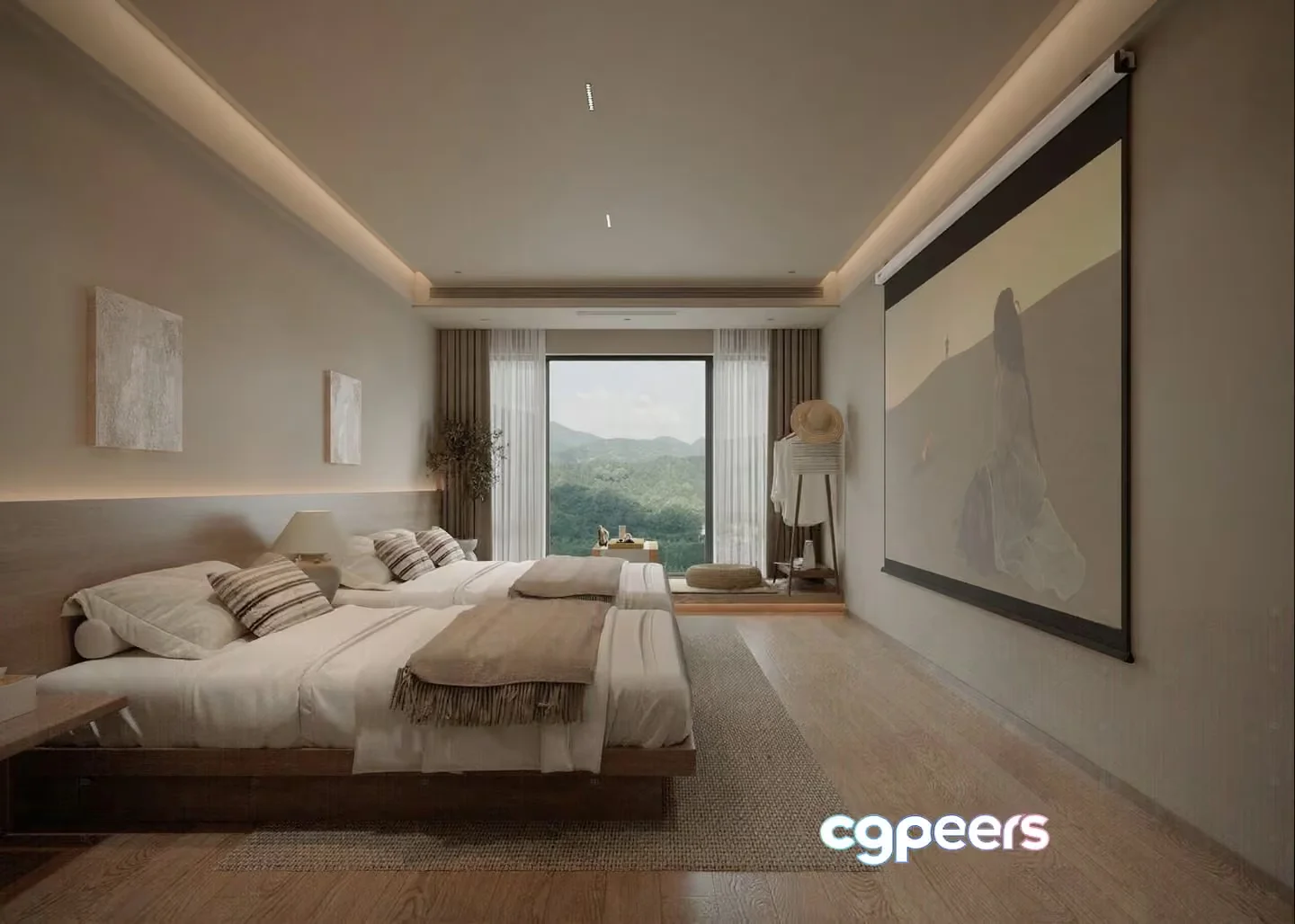 Modern Bedroom Design 3D Model – 16783 – VRAY Render