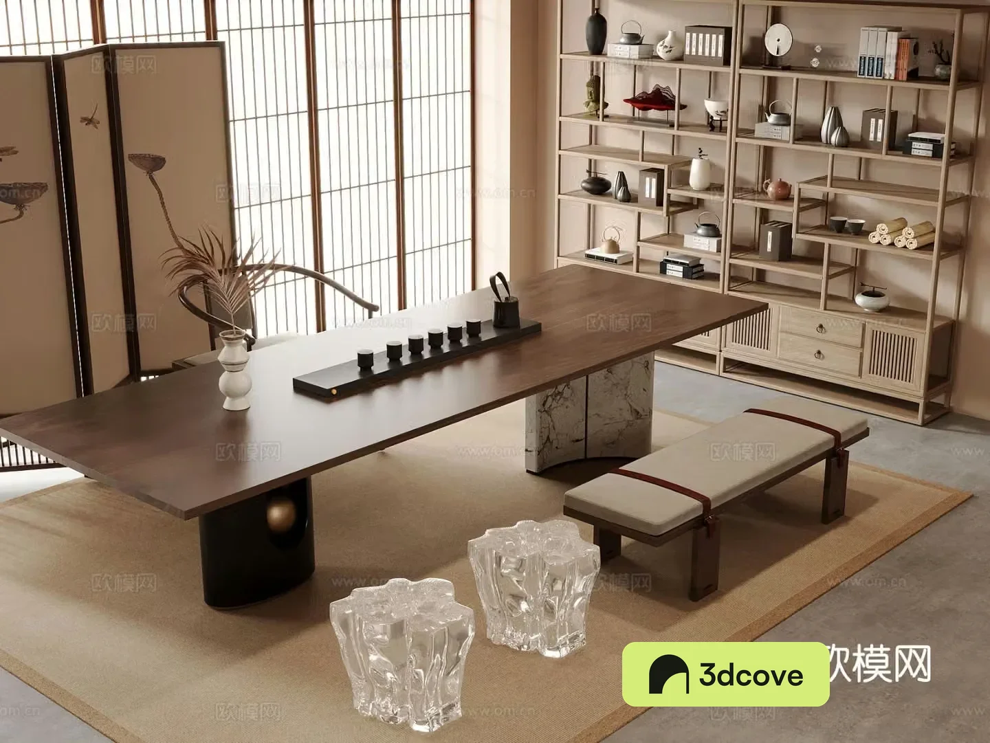 New Chinese tea table and chairs