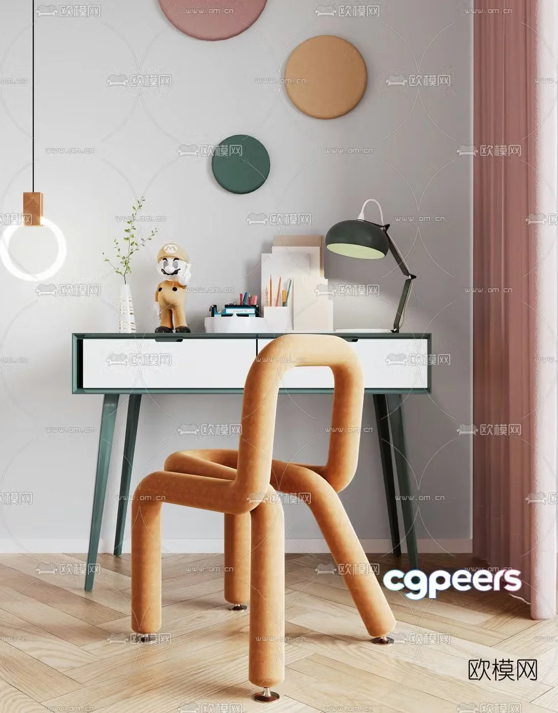 Modern children’s desk chair 3d model